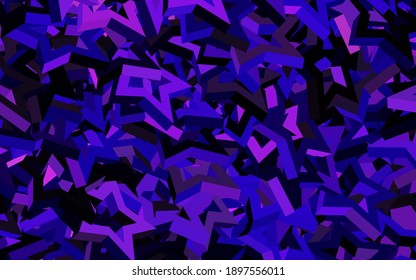 Dark Purple, Pink vector texture with beautiful stars. Modern geometrical abstract illustration with stars. Template for cosmic backgrounds.