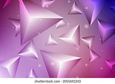 Dark Purple, Pink vector texture with triangular style. Glitter abstract illustration with triangular shapes. Background for a cell phone.