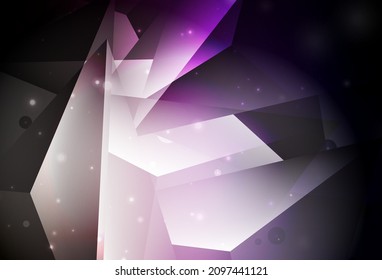 Dark Purple, Pink vector texture with triangular style. Beautiful illustration with triangles in nature style. Modern template for landing page.