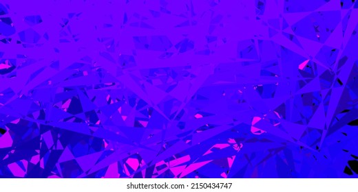 Dark purple, pink vector texture with random triangles. Triangle shapes with colorful gradient in abstract style. Landing pages material.