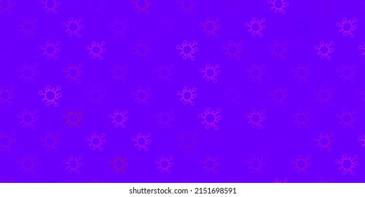 Dark purple, pink vector texture with disease symbols. Smart illustration with covid signs in decorative style. Wallpaper for health protection.