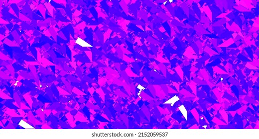 Púrpura oscuro, textura vectorial rosada con triángulos aleatorios. Ilustración abstracta sobresaliente con una gama de triángulos coloridos. Plantilla para comerciales.