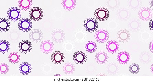 Dark purple, pink vector texture with disease symbols. Colorful  gradient illness symbols in simple abstract style. Simple design against epidemic information.