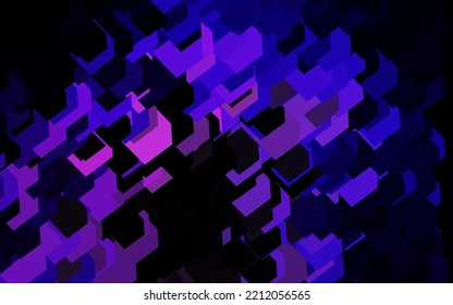 Púrpura oscuro, textura vectorial rosada en forma rectangular. Ilustración abstracta moderna con rectángulos coloridos. El patrón se puede usar para sitios web.