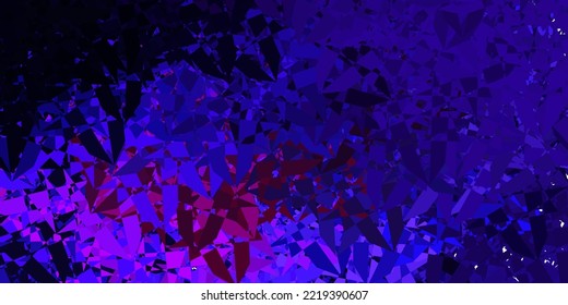 Púrpura oscuro, textura vectorial rosada con triángulos aleatorios. Diseño sencillo de estilo abstracto con triángulos, líneas. Plantilla para comerciales.