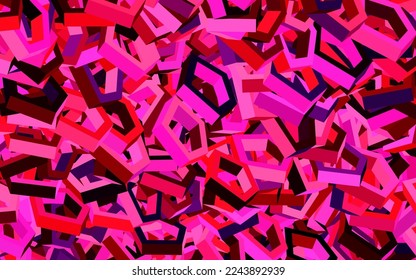 Dark Purple, Pink vector texture with colorful hexagons. Blur background with colorful hexagons. Pattern for your ad, booklets.
