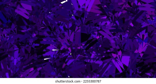 Púrpura oscuro, textura vectorial rosada con triángulos aleatorios. Ilustración abstracta sobresaliente con una gama de triángulos coloridos. Plantilla para comerciales.