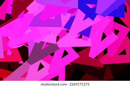 Dark Purple, Pink vector texture with triangular style. Illustration with set of colorful triangles. Modern template for landing page.