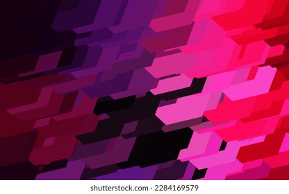 Dark Purple, Pink vector texture with colorful hexagons. Colorful hexagons on blur backdrop. Design for your business advert.