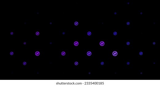 Dark Purple, Pink vector texture with disease symbols. Simple design in abstract style with infection forms. Simple drawing against danger fever.