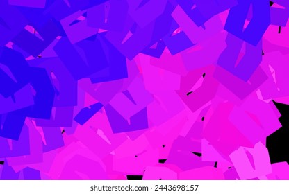 Púrpura oscuro, textura vectorial rosa con hexágonos de colores. Ilustración abstracta brillante en estilo hexagonal. Patrón para anuncios, folletos.