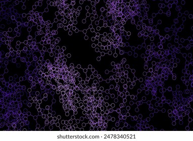 Morado oscuro, textura de Vector rosa con concepto de inteligencia artificial. Ilustración colorida brillante con la estructura real de la IA. Patrón para la ciencia, diseños futuristas.