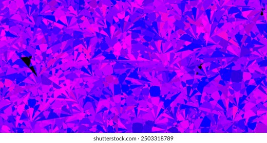 Púrpura oscuro, textura de Vector rosa con triángulos aleatorios. Diseño simple en estilo abstracto con triángulos, líneas. Plantilla para comerciales.