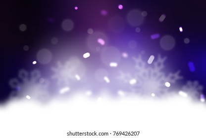 Dark Purple, Pink vector texture with colored snowflakes. Shining colored illustration with snow in christmas style. The template can be used as a new year background.