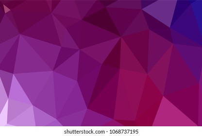 Dark Purple, Pink vector triangle mosaic template. Modern geometrical abstract illustration with gradient. Textured pattern can be used for background.