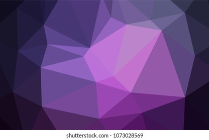 Dark Purple, Pink vector triangle mosaic template. Colorful abstract illustration with gradient. Textured pattern can be used for background.