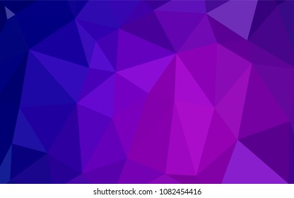 Dark Purple, Pink vector triangle mosaic cover. A completely new color illustration in a  polygonal style. Textured pattern can be used for background.