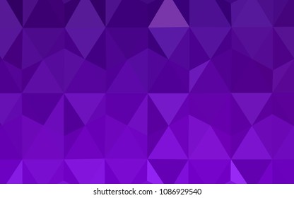 Dark Purple, Pink vector triangle mosaic texture. Glitter abstract illustration with an elegant triangles. Completely new template for your banner.