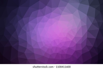 Dark Purple, Pink vector triangle mosaic template. Colorful illustration in polygonal style with gradient. Triangular pattern for your design.