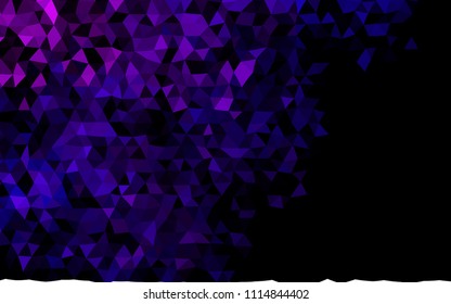 Dark Purple, Pink vector triangle mosaic template. Triangular geometric sample with gradient.  Brand new style for your business design.