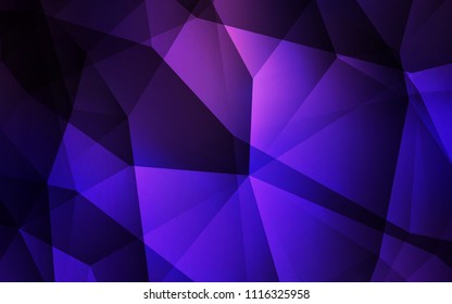 Dark Purple, Pink vector triangle mosaic texture. Geometric illustration in Origami style with gradient.  Triangular pattern for your design.