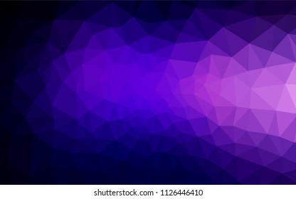Dark Purple, Pink vector triangle mosaic template. Colorful abstract illustration with triangles. Completely new template for your banner.