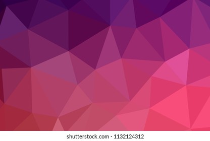 Dark Purple, Pink vector triangle mosaic cover. Geometric illustration in Origami style with gradient.  Brand new style for your business design.