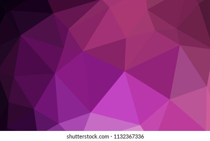 Dark Purple, Pink vector triangle mosaic texture. Modern abstract illustration with triangles. Best triangular design for your business.