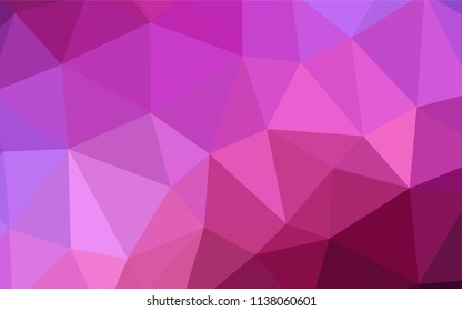 Dark Purple, Pink vector triangle mosaic template. Colorful abstract illustration with triangles. A completely new design for your leaflet.