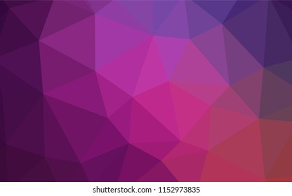 Dark Purple, Pink vector triangle mosaic cover. Triangular geometric sample with gradient.  Brand new design for your business.
