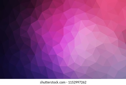 Dark Purple, Pink vector triangle mosaic cover. Creative illustration in halftone style with triangles. Completely new template for your banner.