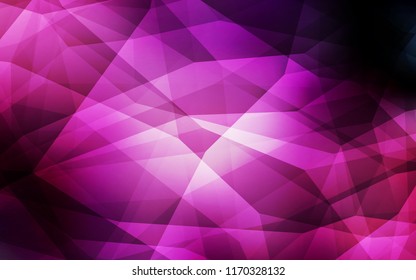 Dark Purple, Pink vector triangle mosaic template. Creative geometric illustration in Origami style with gradient. Best triangular design for your business.