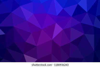 Dark Purple, Pink vector triangle mosaic cover. Elegant bright polygonal illustration with gradient. Polygonal design for your web site.