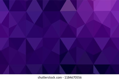 Dark Purple, Pink vector triangle mosaic cover. Glitter abstract illustration with an elegant triangles. Textured pattern for your backgrounds.