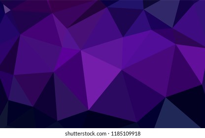 Dark Purple, Pink vector triangle mosaic cover. Colorful illustration in polygonal style with gradient. Best triangular design for your business.
