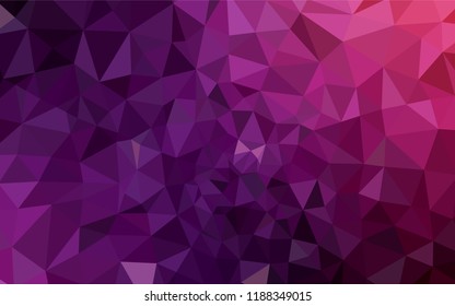 Dark Purple, Pink vector triangle mosaic cover. Triangular geometric sample with gradient.  Template for cell phone's backgrounds.