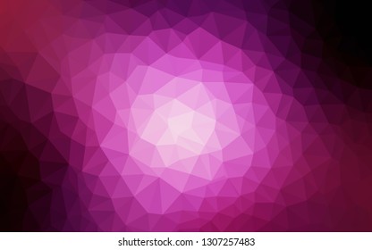 Dark Purple, Pink vector triangle mosaic background. Creative geometric illustration in Origami style with gradient. Textured pattern for your backgrounds.