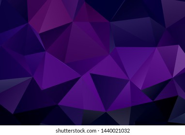 Dark Purple, Pink vector triangle mosaic texture. Colorful illustration in polygonal style with gradient. A new texture for your web site.