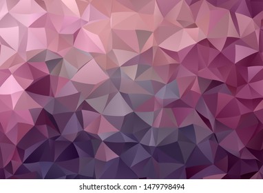 Dark Purple, Pink vector triangle mosaic background. Creative illustration in halftone style with triangles. Brand new style for your business design.