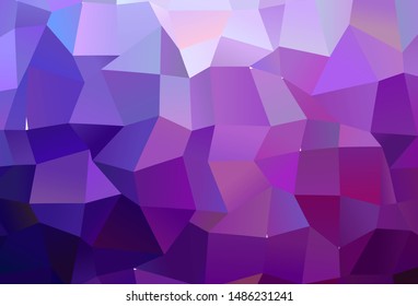 Dark Purple, Pink vector triangle mosaic background. Elegant bright polygonal illustration with gradient. Polygonal design for your web site.