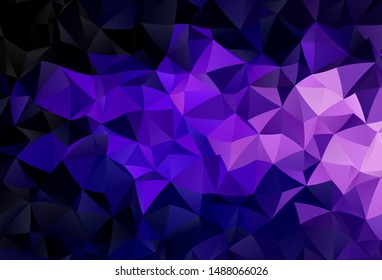 Dark Purple, Pink vector triangle mosaic texture. Shining polygonal illustration, which consist of triangles. Brand new design for your business.