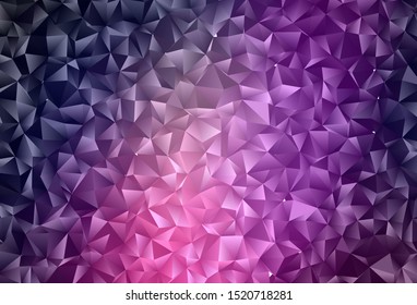 Dark Purple, Pink vector triangle mosaic cover. Glitter abstract illustration with an elegant design. Elegant pattern for a brand book.