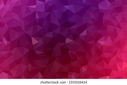 Dark Purple, Pink vector triangle mosaic background. A sample with polygonal shapes. Brand new style for your business design.