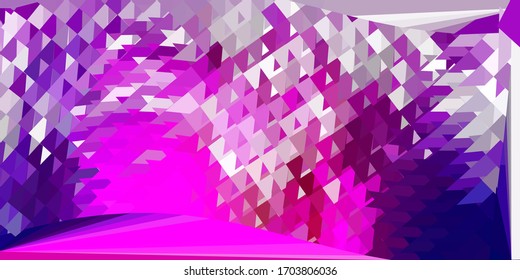 Dark purple, pink vector triangle mosaic wallpaper. Decorative colorful illustration with abstract triangles. Modern design for your apps.