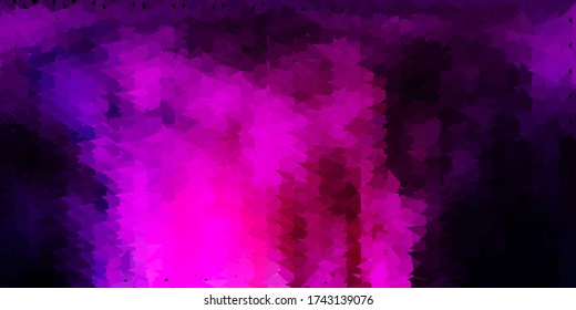 Dark purple, pink vector triangle mosaic design. Decorative colorful illustration with abstract triangles. Background for mobile phones.