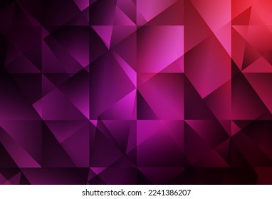 Dark Purple, Pink vector triangle mosaic template. Elegant bright polygonal illustration with gradient. Textured pattern for your backgrounds.