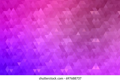 Dark Purple, Pink vector triangle mosaic pattern. Colorful abstract illustration with gradient. The best triangular design for your business.