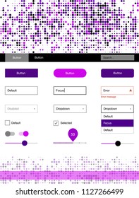 Dark Purple, Pink vector ui kit with dots. Decorative ui kit design in abstract style with colorful dots. This template you can use for websites.