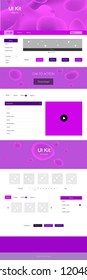 Dark Purple, Pink vector ui kit with bubble shapes. Shining curly illustration in marble style with gradient. This sample is for your landing page.