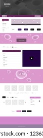 Dark Purple, Pink vector ui ux kit with lines, ovals. Colorful illustration in abstract memphis style with gradient. This sample is for your website.